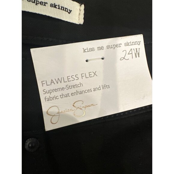 JESSICA SIMPSON WOMENS Plus Kiss Me Super Skinny Jeans BLACK NEW 24W - Picture 6 of 10